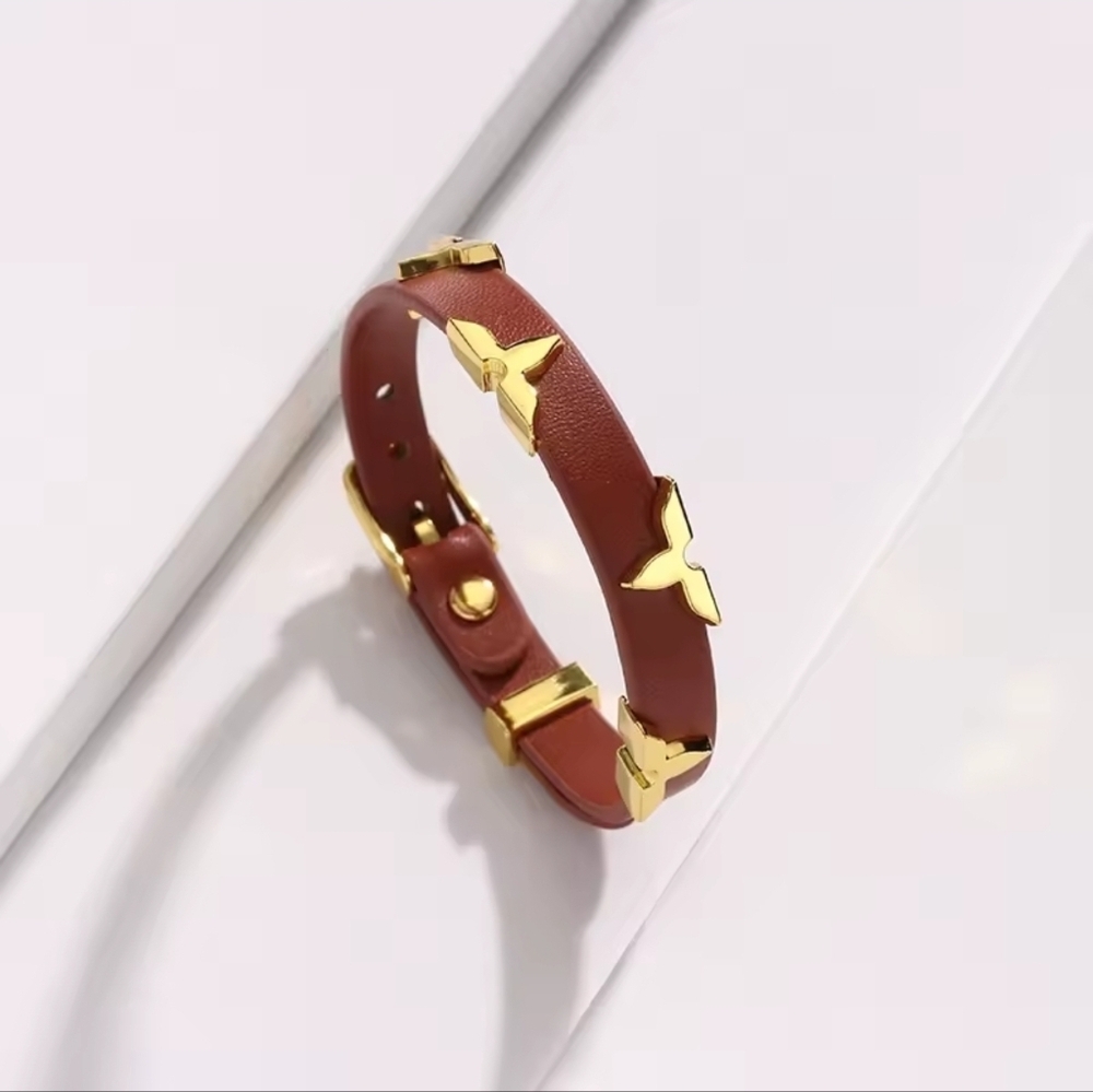 Gold and Brown Butterfly Bracelet